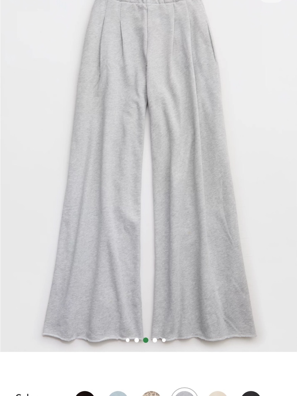 aerie street trouser Light Gray Wide-Leg